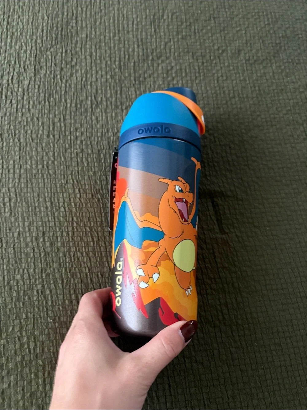 Owalo Charizard Insulated Kids Water Bottle in Blue & Orange